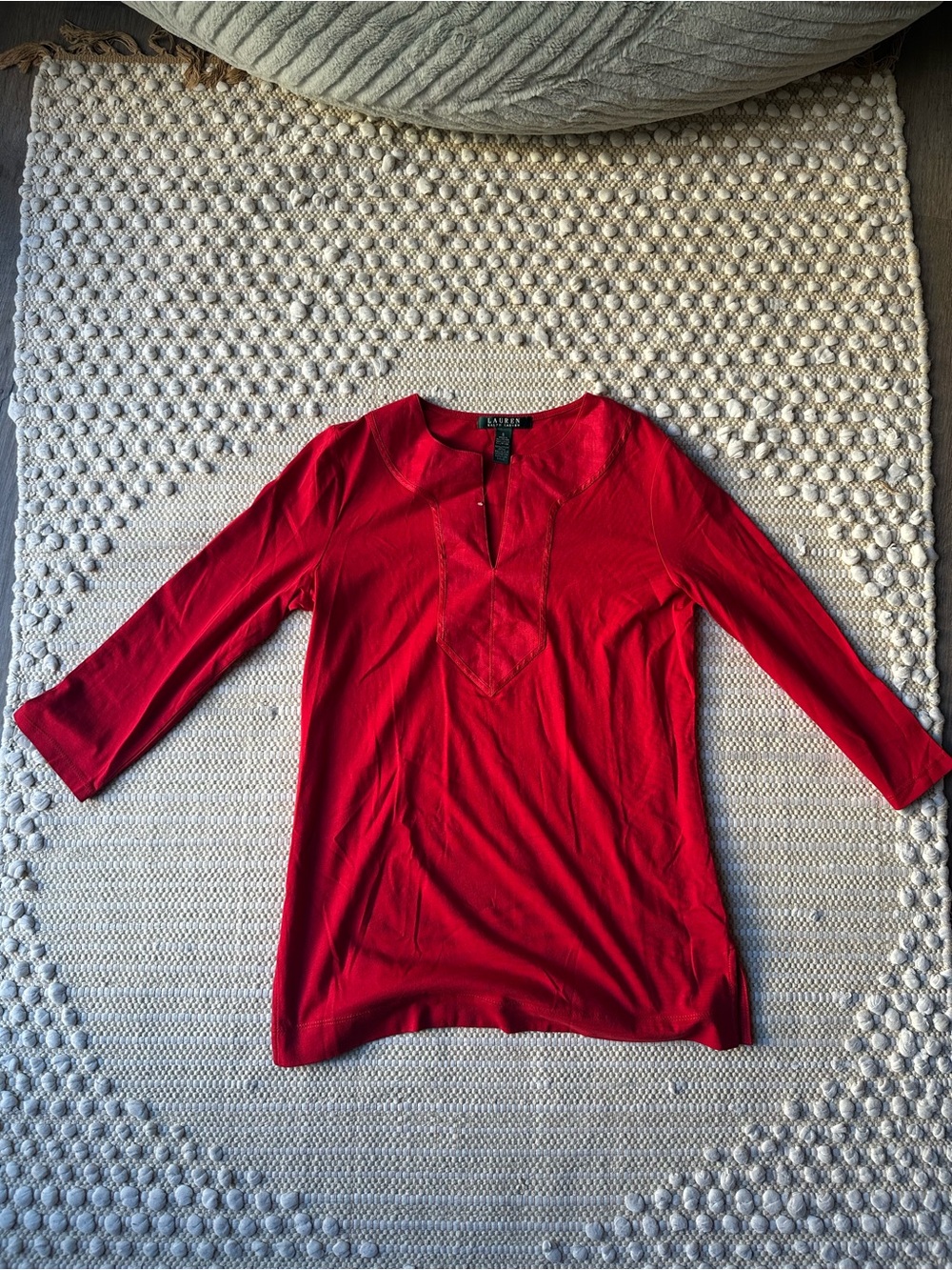 Lauren Ralph Lauren Cotton Blouse Red Size Small